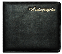 Black Square Zippered Autograph Book with Gold Foil "Autographs" imprint