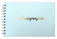 White Leatherette Wire-o Autograph Book